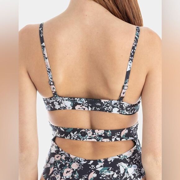 Tavik Swimwear Black Floral Adrian Moderate Coverage One Piece Swimsuit - Picture 3 of 12